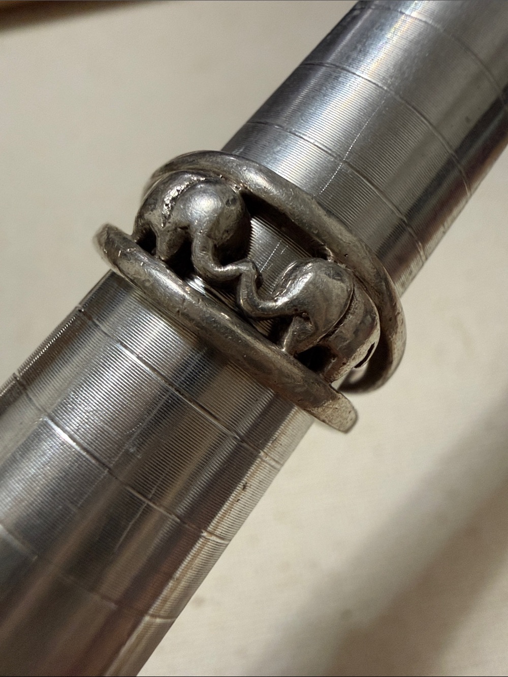 Sterling Silver 925 Elephant Engraved Ring size 5.5